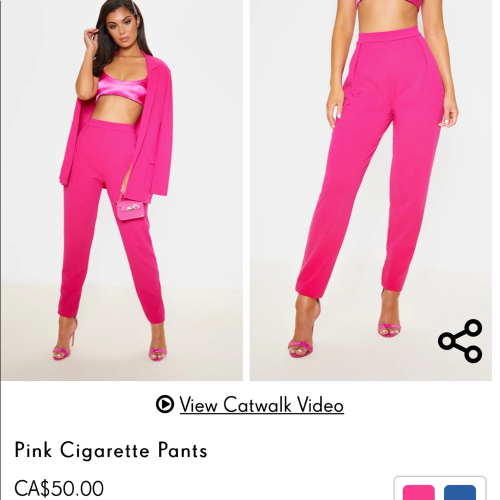 Pink Cigarette Crepe Trouser - Size 2 New w/ tags